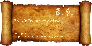 Bokán Viktorina névjegykártya